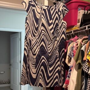 Navy and White Zigzag Dress